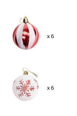 Набор новогодних шаров 6 см (12 шт) SF-7805, красный - Больше подарков фото 3