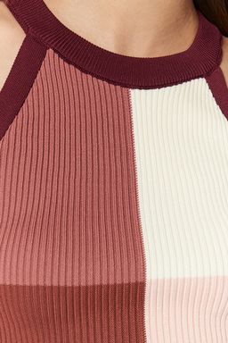 Murdum Crop Renk Bloklu Bluz TWOSS22BZ0402