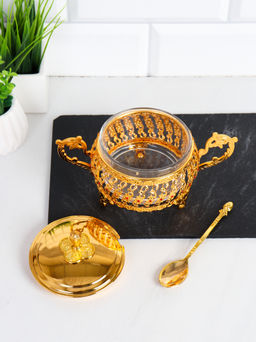 Сахарница 200 мл с ложкой / 200-1-Gold /уп 60/ - Галеонтрейд фото 2