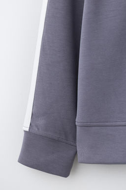 SWEATSHIRT WITH CONTRAST STRIPES AND MODAL BLEND - Zara фото 12
