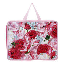 Папка с ручками пластик А4 330*260 МИКС Цветы