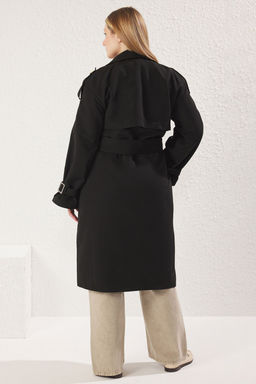 Trendyolmilla Haki Kemerli Ruzgarl?k Detayl? Su Itici Uzun Trenckot TWOSS21TR0005  фото 87