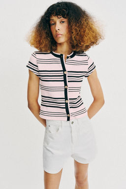 TOP RAYAS BOTONES / Rosa
