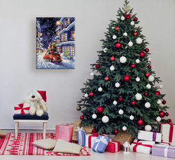 ФРЕЯ PNB/PMC-263 Набор для раскрашивания по номерам ( цветной холст ) 40 х 30 см Праздничная улочка