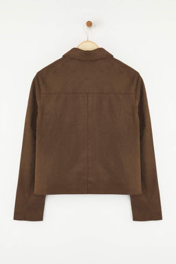 Kahverengi Regular Kal?p Suet Ince Ceket Mont TWOAW26MO00115 - Trendyolmilla фото 6