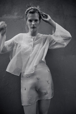 ORGANZA JACKET WITH RHINESTONE BUTTONS - Zara фото 10