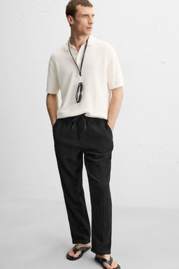 RELAXED FIT TEXTURED TROUSERS - Zara фото 8