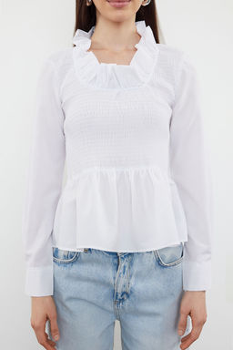 Ekru F?rf?rl? Gipeli Dokuma Bluz TWOSS24BZ00531 - Trendyolmilla фото 3