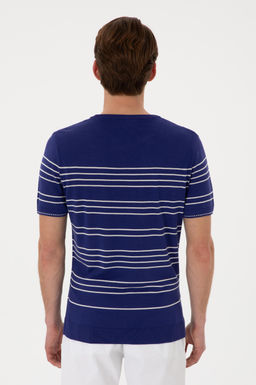 Erkek Slim Fit Bisiklet Yaka A__k Lacivert Ti__rt Sepette S_rpriz _ndirim - U.s. polo assn фото 5