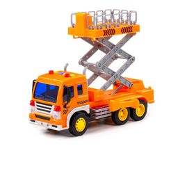 Сити, автомобиль с подъёмником инерционный (со светом и звуком) (оранжевый) (в коробке) - Полесье фото 3