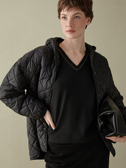 V Yaka Oversize Kad?n Ti??rt