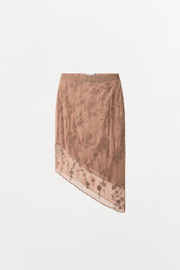 GEORGETTE SKIRT WITH EMBROIDERY AND BEADS - Zara фото 6