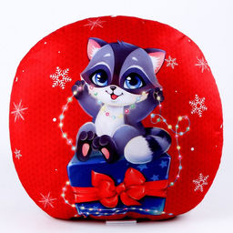 Подушка круглая Енот с подарком - Mni mnu фото 3