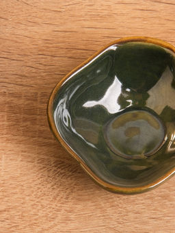 Соусник «Органика», 7.5×7.5×3 см, керамика, зелёный