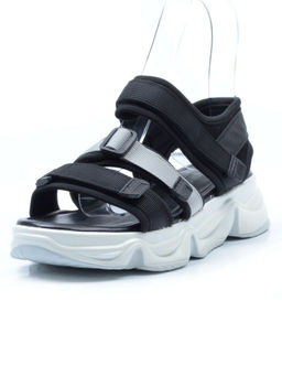 08-PED76-1 BLACK Босоножки (текстиль, стелька натуральная кожа) - Фабричный китай фото 6