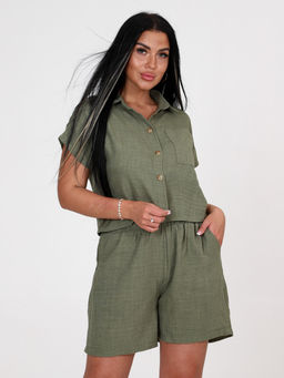 ЖК-Мишель ЖЕНСКИЙ КОСТЮМ (Оливковый) - А-дина фото 3