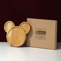 Менажница Adelica «Микки», 3 секции, 25×23×1.8 см, пропитана минеральным маслом, в подарочной коробке, дерево берёза