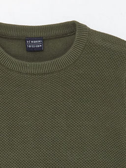 Bisiklet Yaka Dokulu Erkek ?ocuk Triko Kazak - Waikiki фото 3