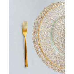 Набор салфеток сервировочных на стол Доляна Паутинка, d=38 см, 4 шт, цвет золотой  фото 7