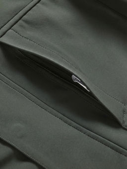 Ветровка мужская софтшелл виндстоппер с капюшоном спортивная цвета хаки 9617_1Kh