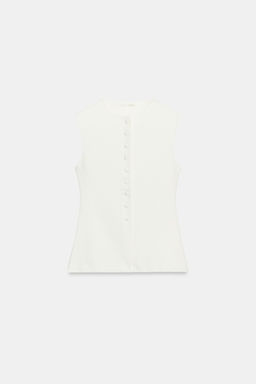 TOP CHALECO BOTONES / Blanco roto