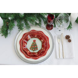 Тарелка Доляна «Новогодняя ель», d=25 см, стекло, красная