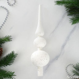 Верхушка на елку Пика 30 см белая / ZAF210140 /уп 100/220/