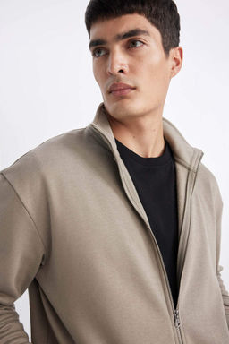 Толстовка Comfort Fit с воротником-стойкой на молнии - Defacto фото 4