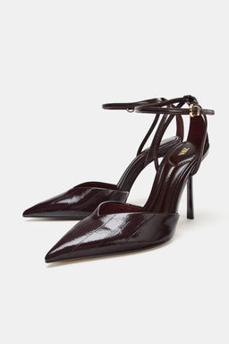 FAUX-PATENT SLINGBACK SHOES WITH STRAPS - Zara фото 5