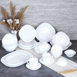 Столовый набор 41 предмет квадратный / GRAY-SQ41FBX220 (WHITE) /уп 1/ - ГалеонТрейд фото 2