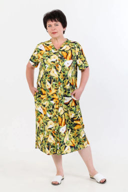 Халат женский, цвет зеленый желтый