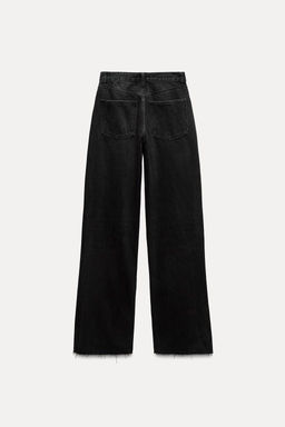 TRF HIGH-WAIST WIDE-LEG FULL-LENGTH JEANS - Zara фото 7