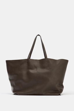 LEATHER MAXI TOTE BAG
