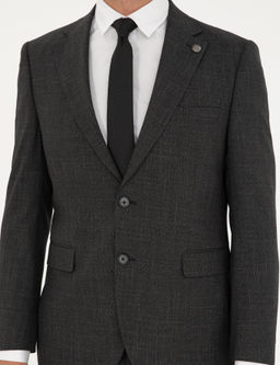 Antrasit Slim Fit Tak_m Elbise