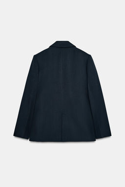 OVERSIZE DOUBLE-BREASTED TWILL BLAZER - Zara фото 8