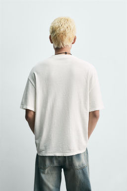 CAMISETA CUELLO PICO ALGOD?N - C??AMO / Blanco