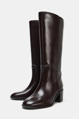 BLOCK HEEL KNEE-HIGH BOOTS - Zara фото 11
