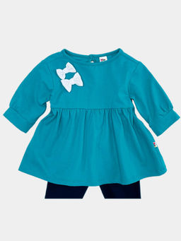 Футболка с бантиками UD 0898 бирюзовый