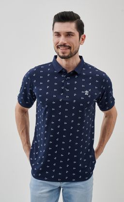 Футболка-поло FJ207-03 d.blue print - Fine joyce фото 3