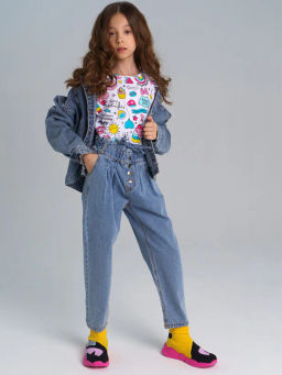 PlayToday / Брюки текстильные джинсовые для девочек