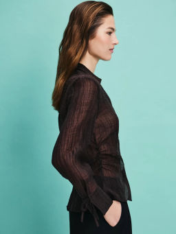 Приталенная блуза из тенселя / Zarina фото 7