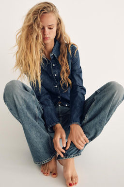 TRF WIDE-LEG MID-RISE FULL LENGTH JEANS - Zara фото 20