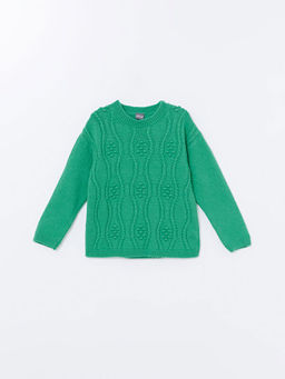 Bisiklet Yaka K?z ?ocuk Triko Kazak