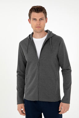 Мужской вязаный кардиган антрацитового меланжа Неожиданная скидка в корзине - U.s. polo assn фото 3