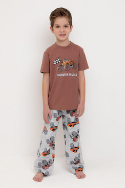 К 1599/медно-коричневый,машины пижама для мал