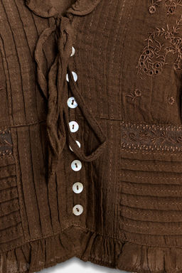 TOP GASA BORDADOS / Marr?n - Zara фото 6