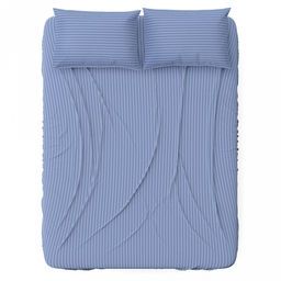 Простыня 2-х спальная на резинке "Ночной Питер" 140х200см, свесы 28см, сатин "страйп" 1х1см 130г/м2, хлопок 100%, упаковка "классическая" ПВХ 28х41см, "Домашняя мода" (Россия)