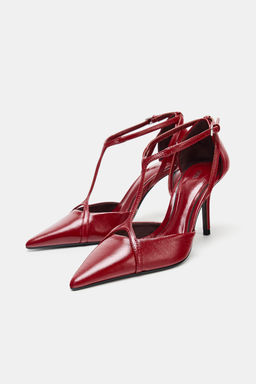 LEATHER STRAPPY HEEL SHOES - Zara фото 4