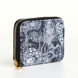 Кошелёк женский, маленький, на молнии, синий