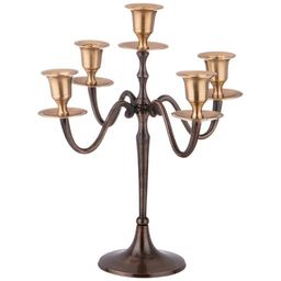 ПОДСВЕЧНИК НА 5 СВЕЧЕЙ. ВЫСОТА=27,5 СМ. ЛАТУНЬ